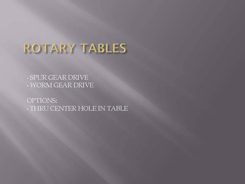 rotary tables